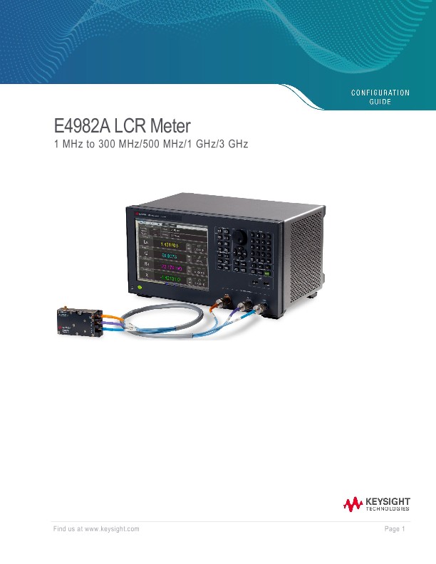 E4982A LCR Meter PDF Asset Page Keysight
